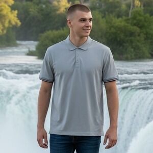 BYLT Premium Basics Mens Drop-Cut Polo Shirt Light‎ Gray MTPOL0694 XL
